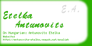 etelka antunovits business card
